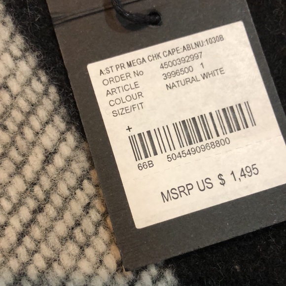 Mega check cape Burberry prorsum collection natural white - Picture 8 of 16